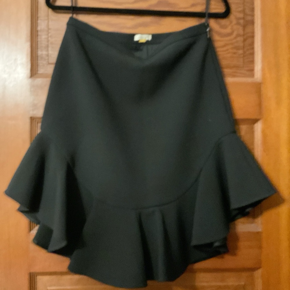 Leifsdottir Black Flounce Midi Skirt